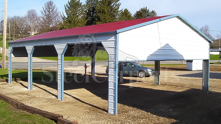 18x30x7 Aframe Side Entry Carport